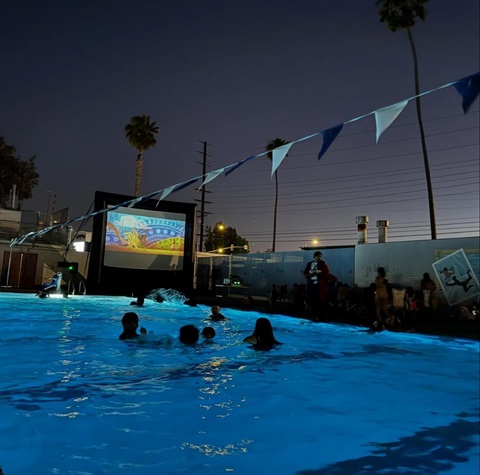 Swim in movie night at the Plunge