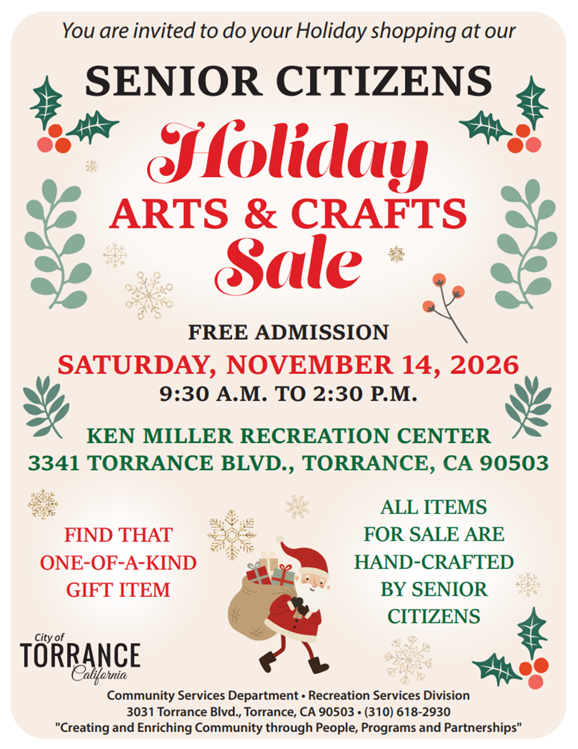 Senior Holiday Arts and Craft Sale