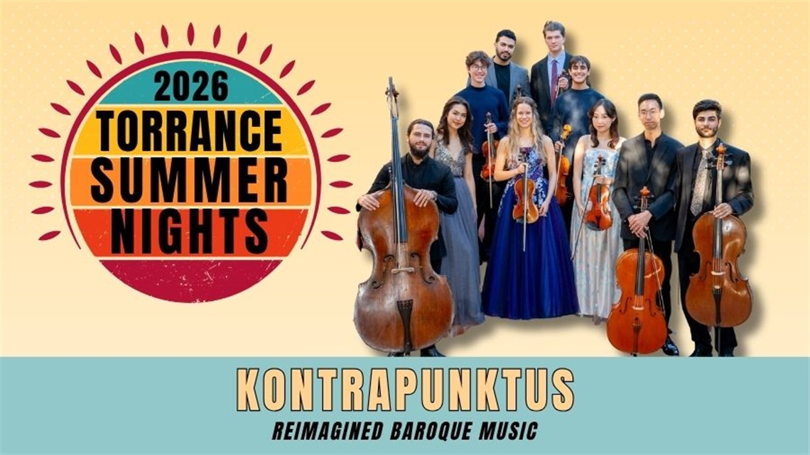 Image featuring 10 young classical musicians, and text: 