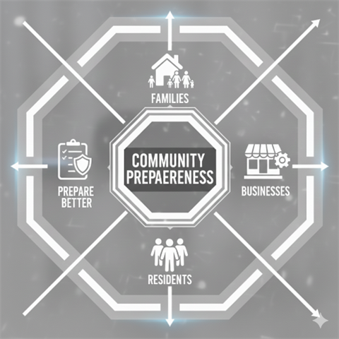 image showcasing elements of community preparedness 
